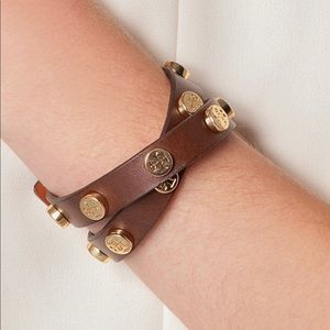 Tory Burch Double Wrap Leather Bracelet